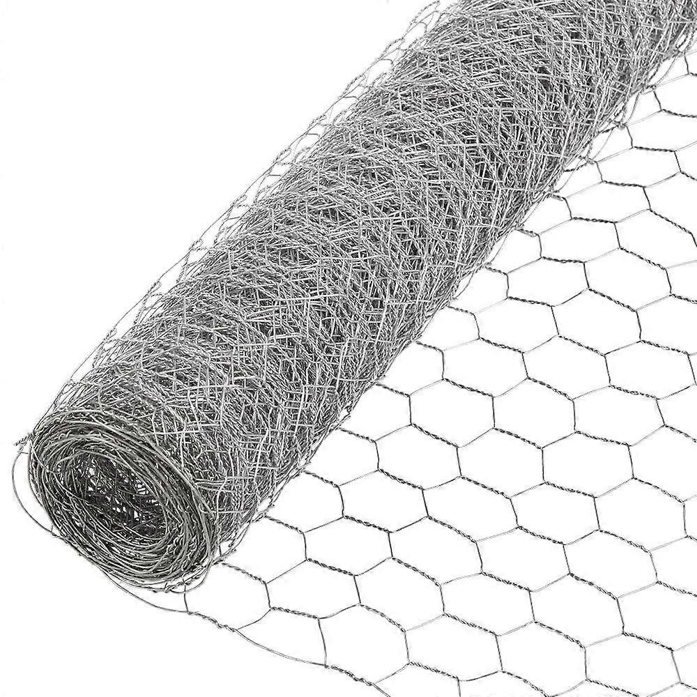 Galvanised Chicken Wire Mesh Roll Netting Hexagonal Holes Poultry Fencing 600mm x 25m 25mm Holes 600mm x 25m (25mm holes)