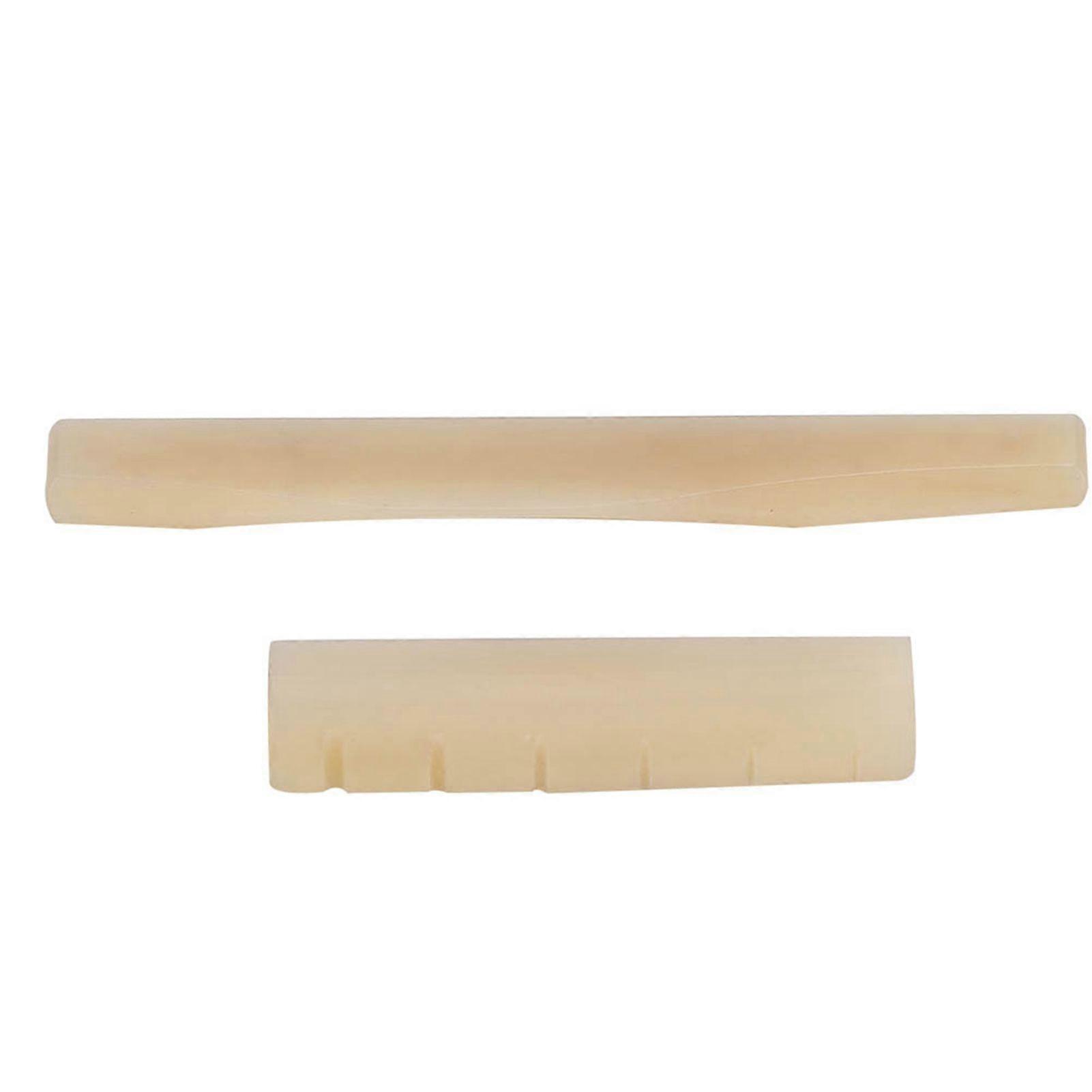 Camel Bone Gitaar Bovenste Moer Bodem Zadel Reparatie Vervanging voor 6-snarige Folk Gitaren (Beige)