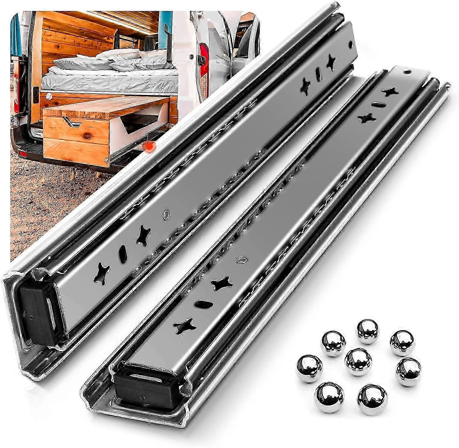 Heavy-Duty Drawer Slide with Shock Absorber, 120kg Load, Ball Bearing, 1 Pair