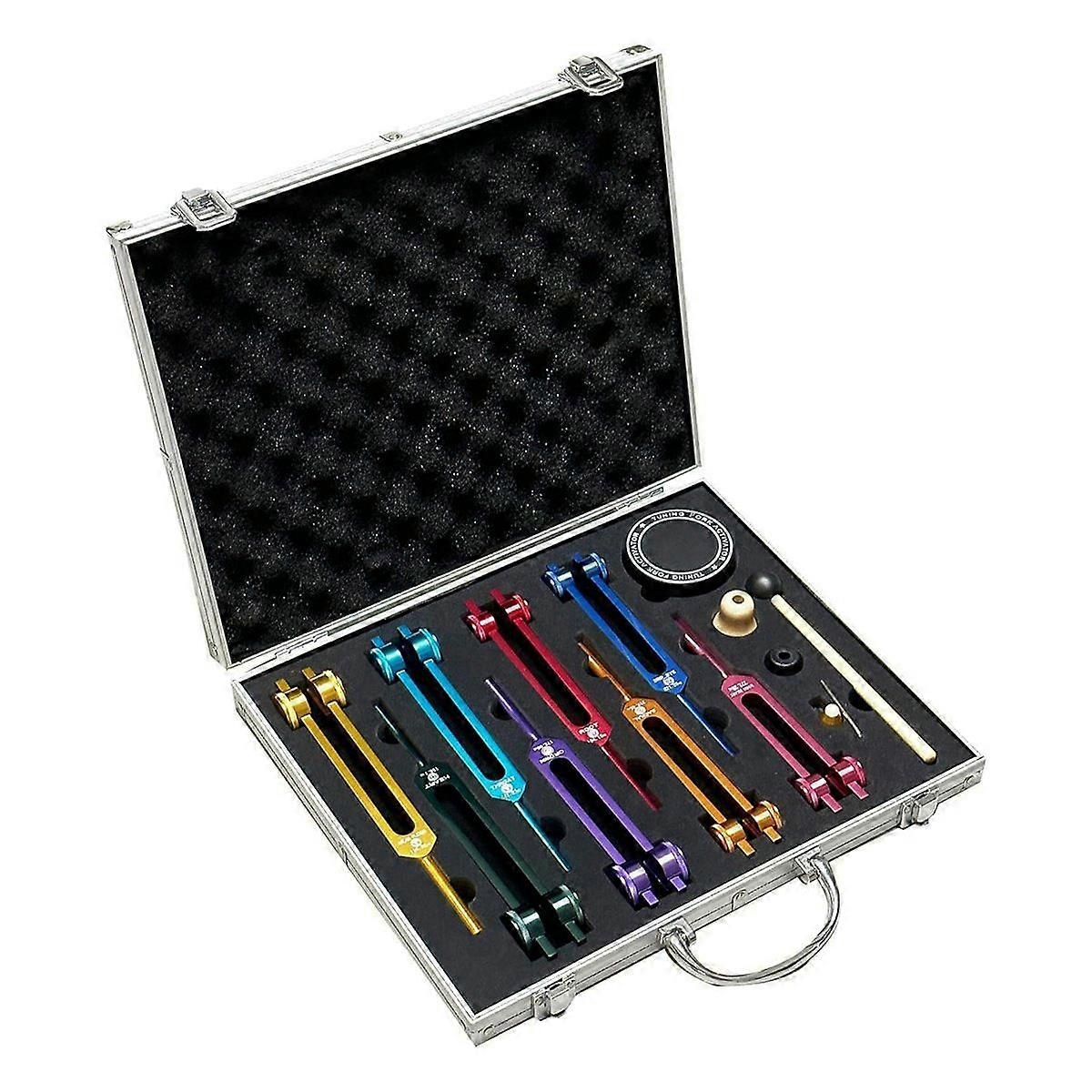 Chakra Tuning Fork Set for Healing with Tuning Fork Activator, for Healing, Sound Therapy, Keep Bod