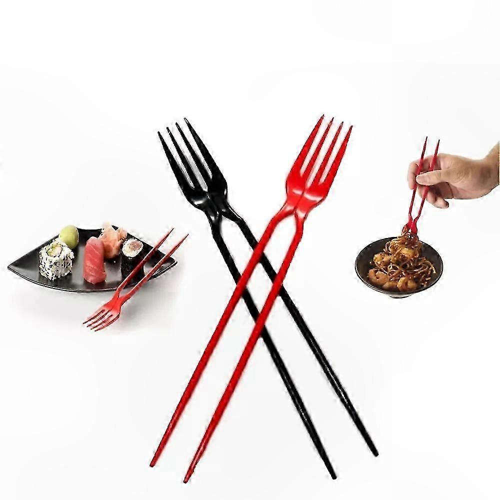 10-Piece Fork and Chopstick Combo, 24 Count Pack of Hybrid Utensils for Dining