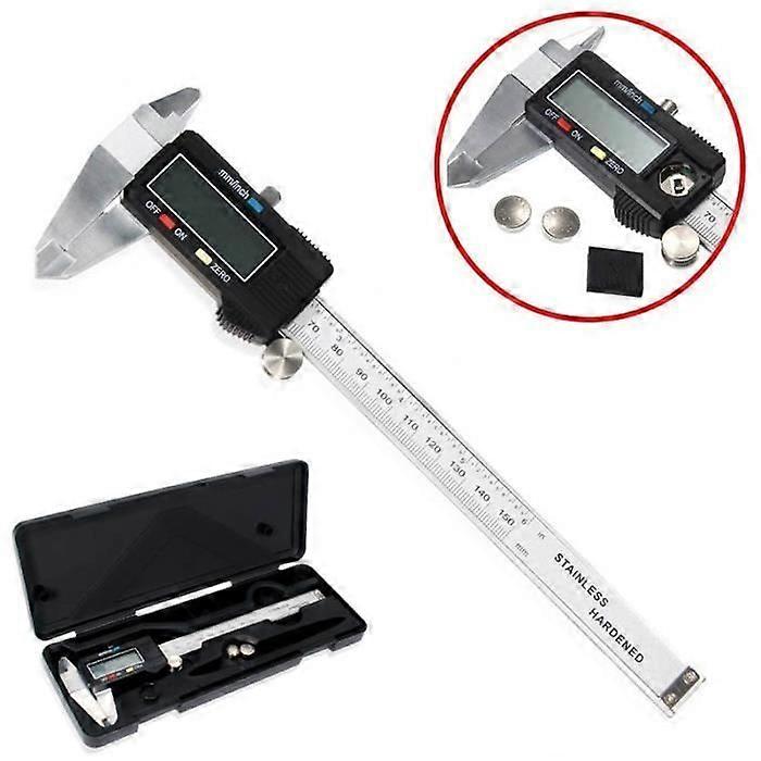 0-150mm Stainless Steel Digital LCD Micrometer Caliper - Silver