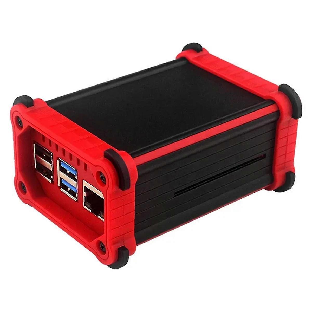 For 4 Aluminum Case with Cooling Fan Heatsinks Active Cooler Anti-Falling Protection Shell for Pi 4