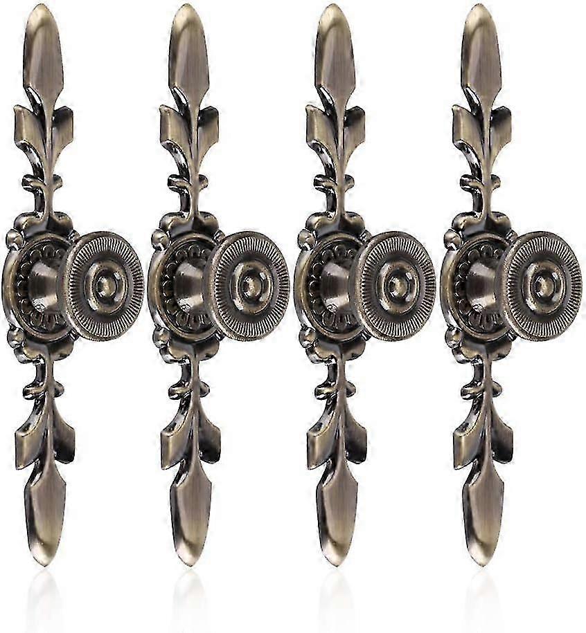 4Pcs Vintage Style Pull Handle Door Knob (Green Bronze)