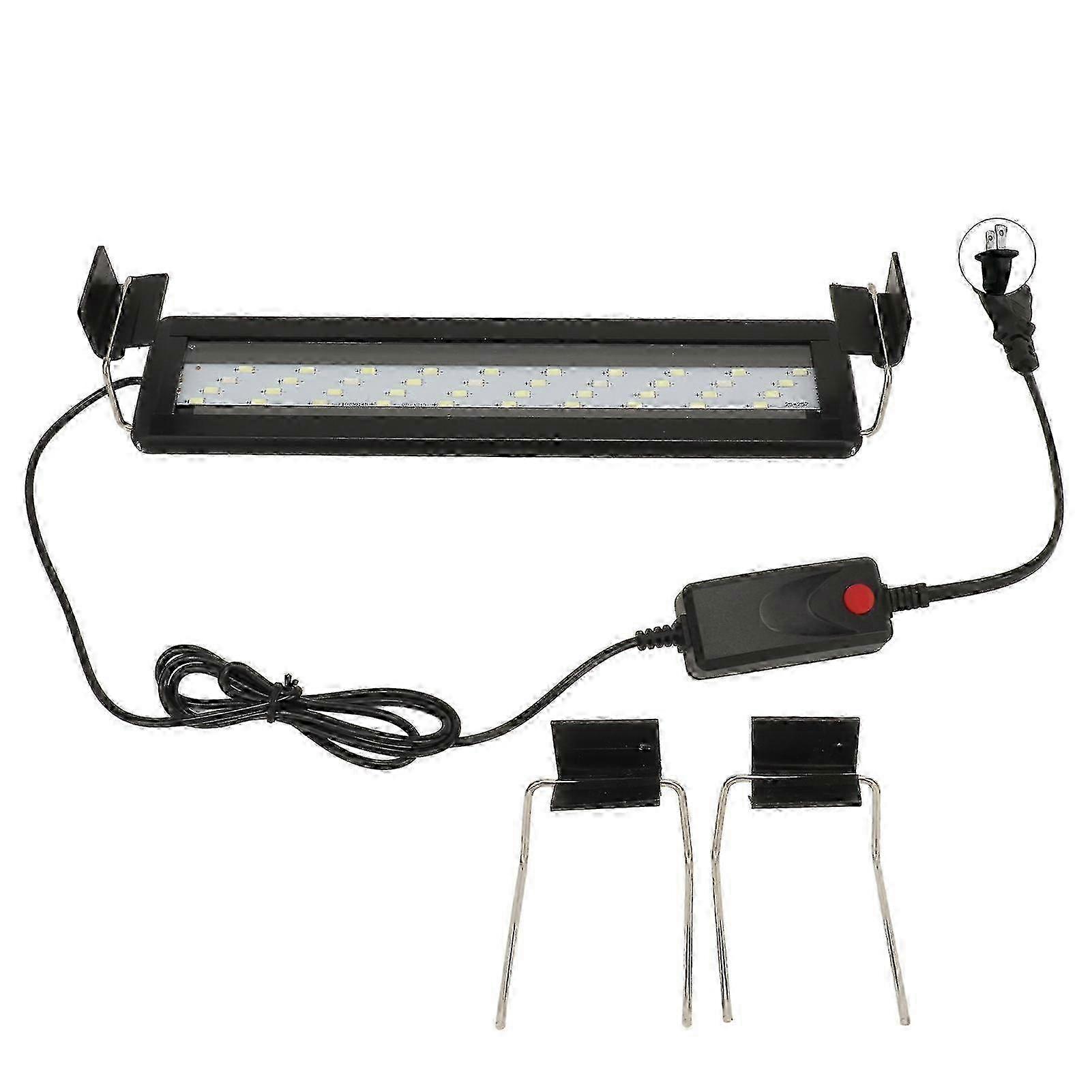 LED Aquarium 8W Timer Function 0.4in Thin Retractable Splashing Proof PPC Fish Light for 11.8 to 15.7in Tank