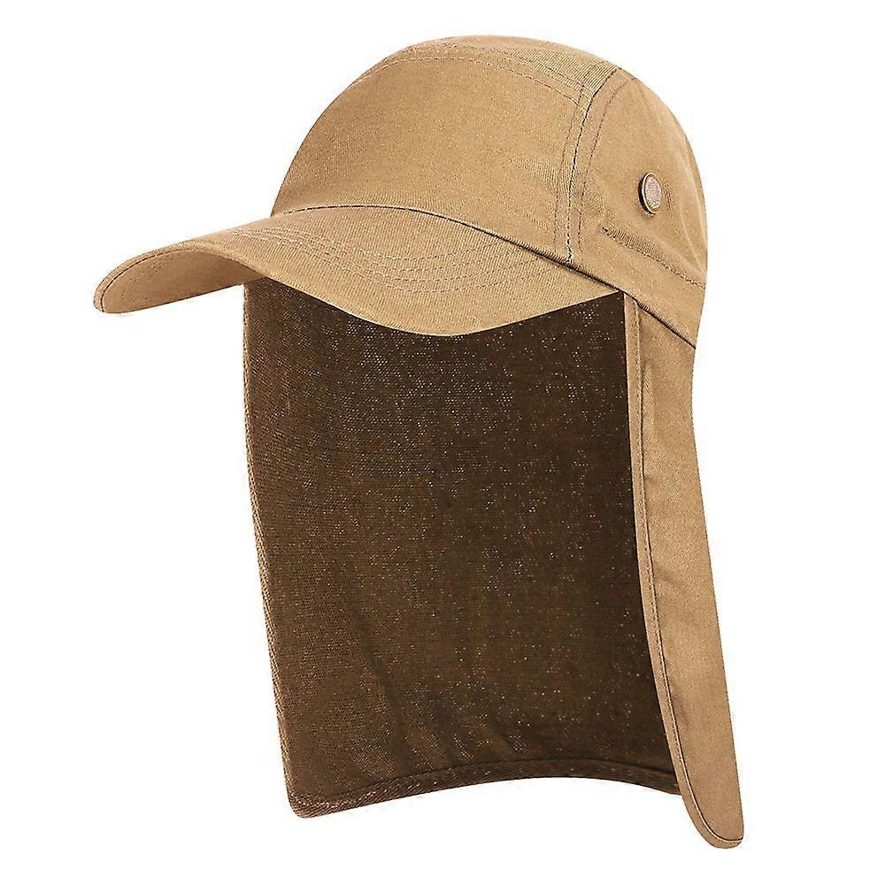 Men UPF 50+ Sun Cap Wide Brim Fishing Sun Cap Hat with Neck Flap