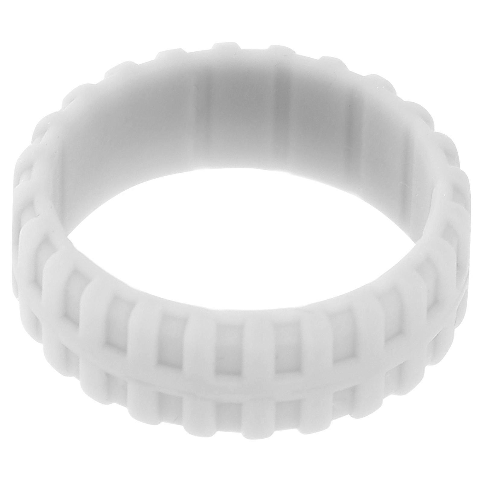 Silicone Ring Tire Pattern Wedding Ring for Decor Use Light Grey