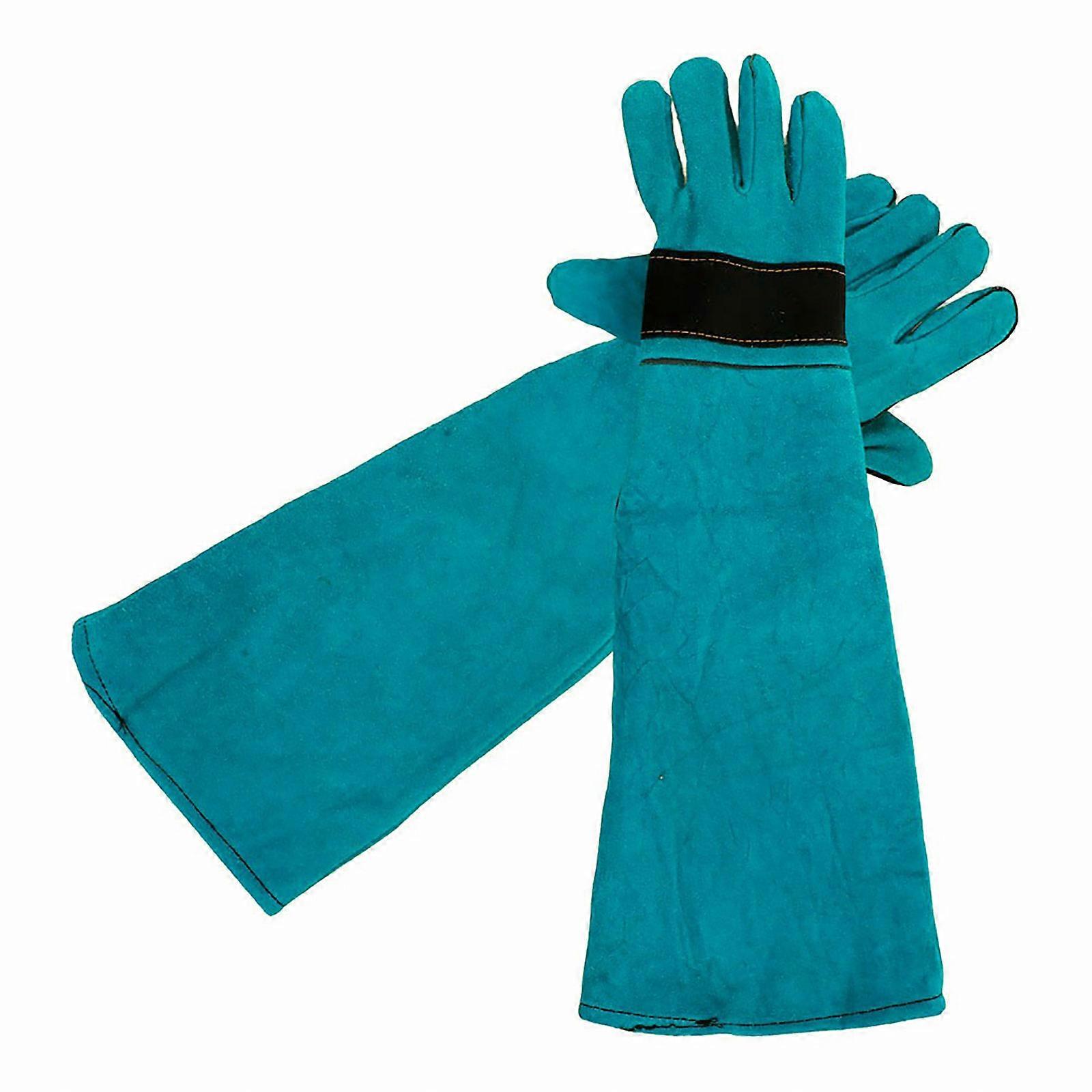 Scratch Resistant Pet Grooming Gloves For Dog And Cat Care -Blue Ideal For Outdoor Work And High-Risk Environments 2 Pieces