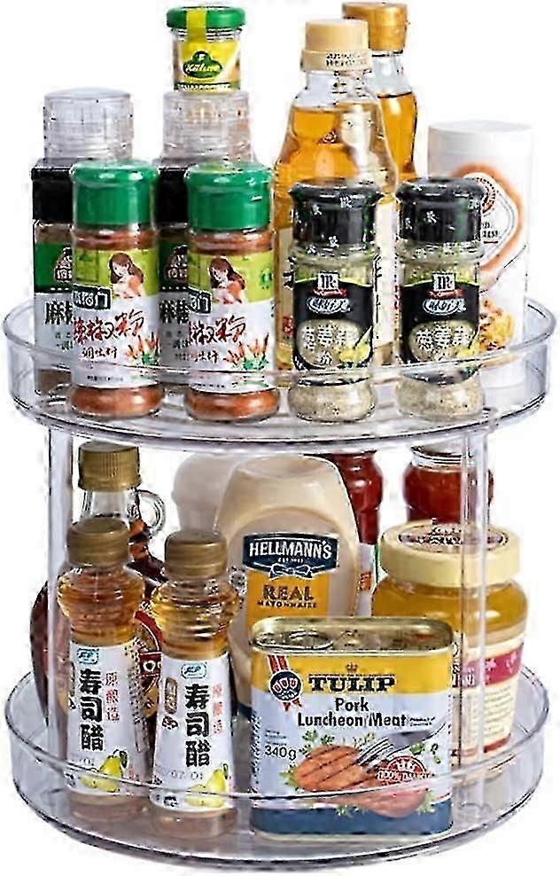 2-Tier Seasoning Turntable, Kitchen Storage Organizer