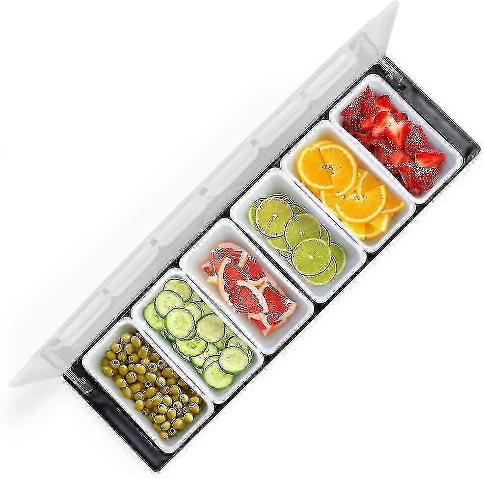 6-tray plastic split fruit box, fresh seasoning with lid fruit box, cocktail decoration box