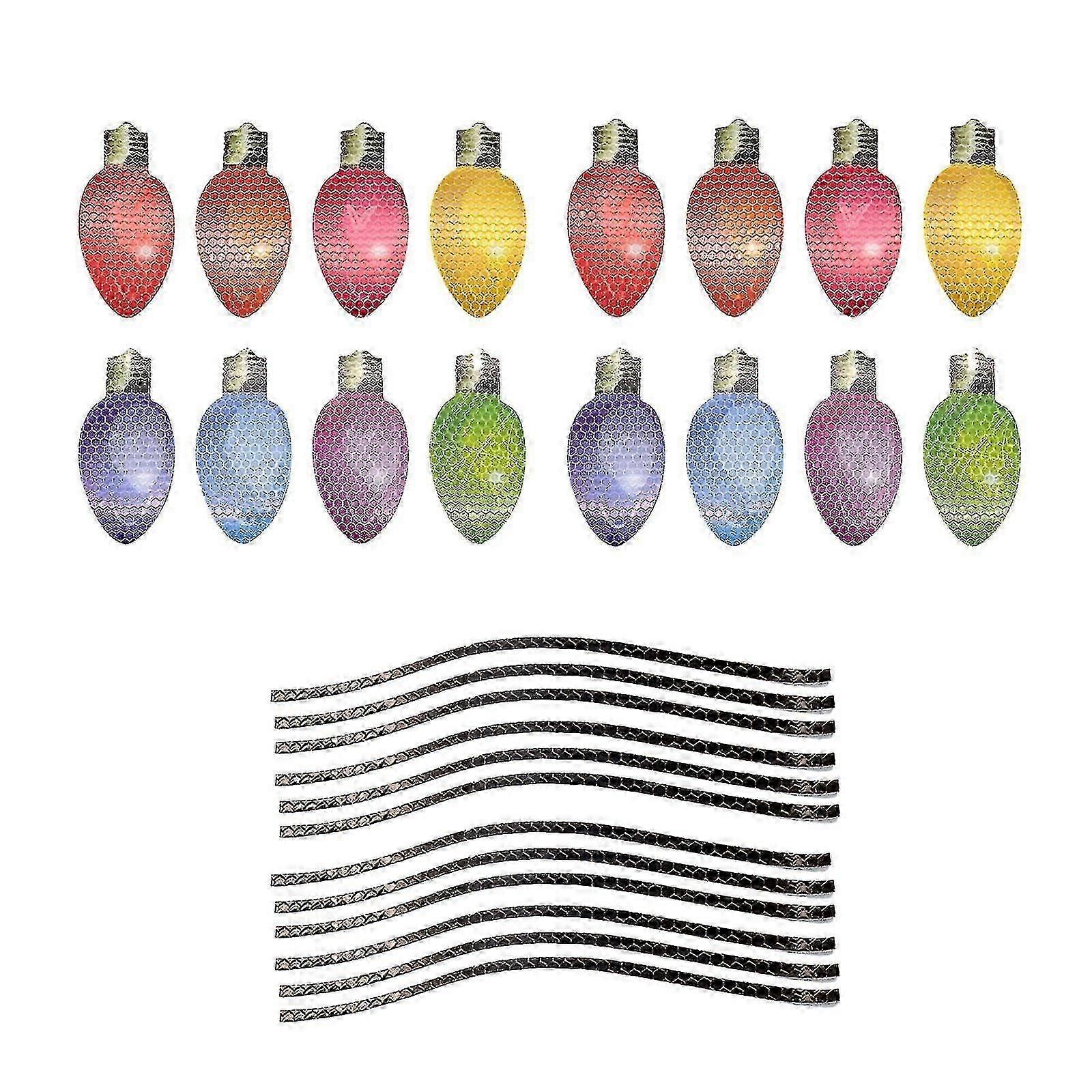 Christmas Car Refrigerator Decorations Reflective Christmas Lights Magnets Set Xmas Holiday Cute Decor TA