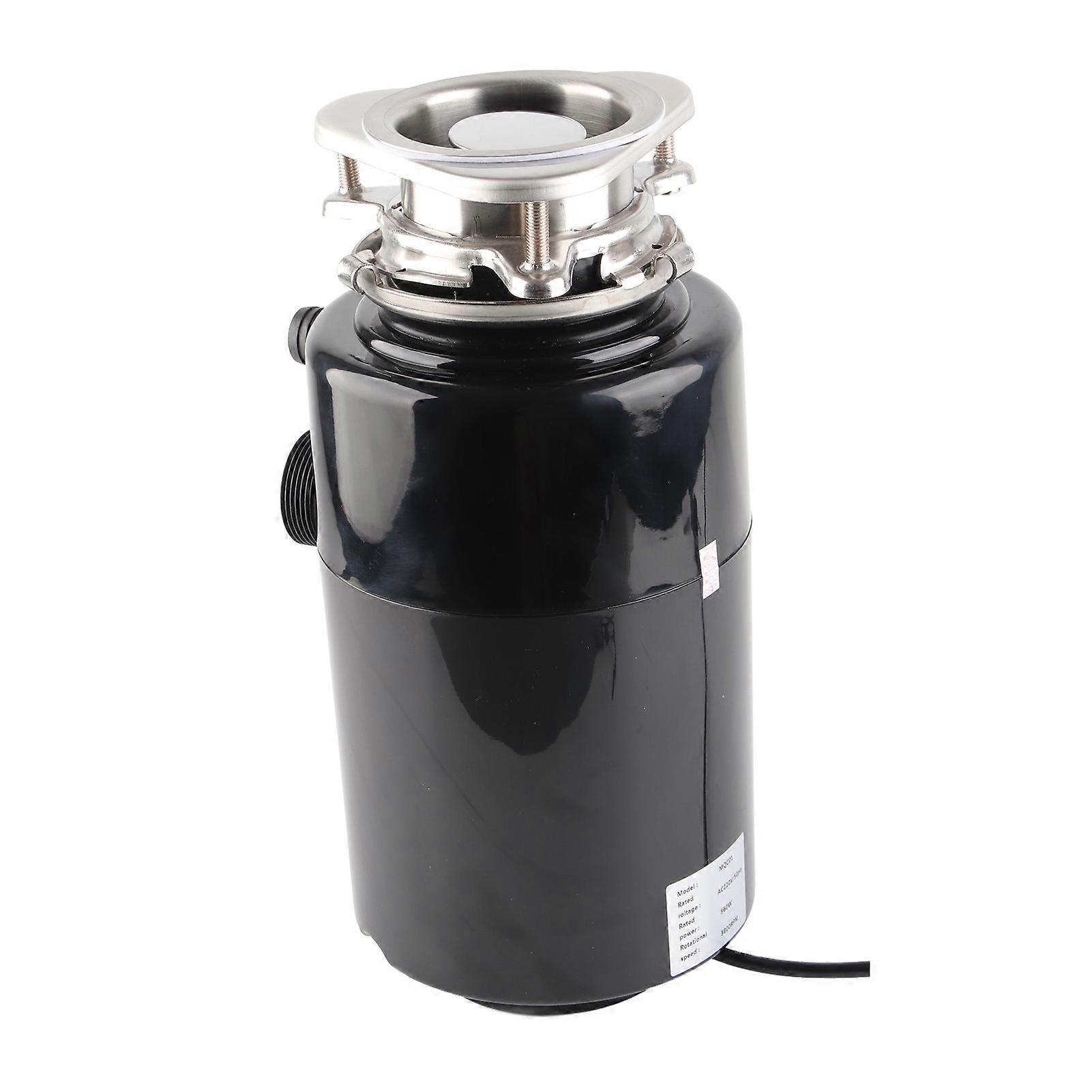 1HP Kitchen Waste Disposer 980mL Black Remote Control EU Plug
