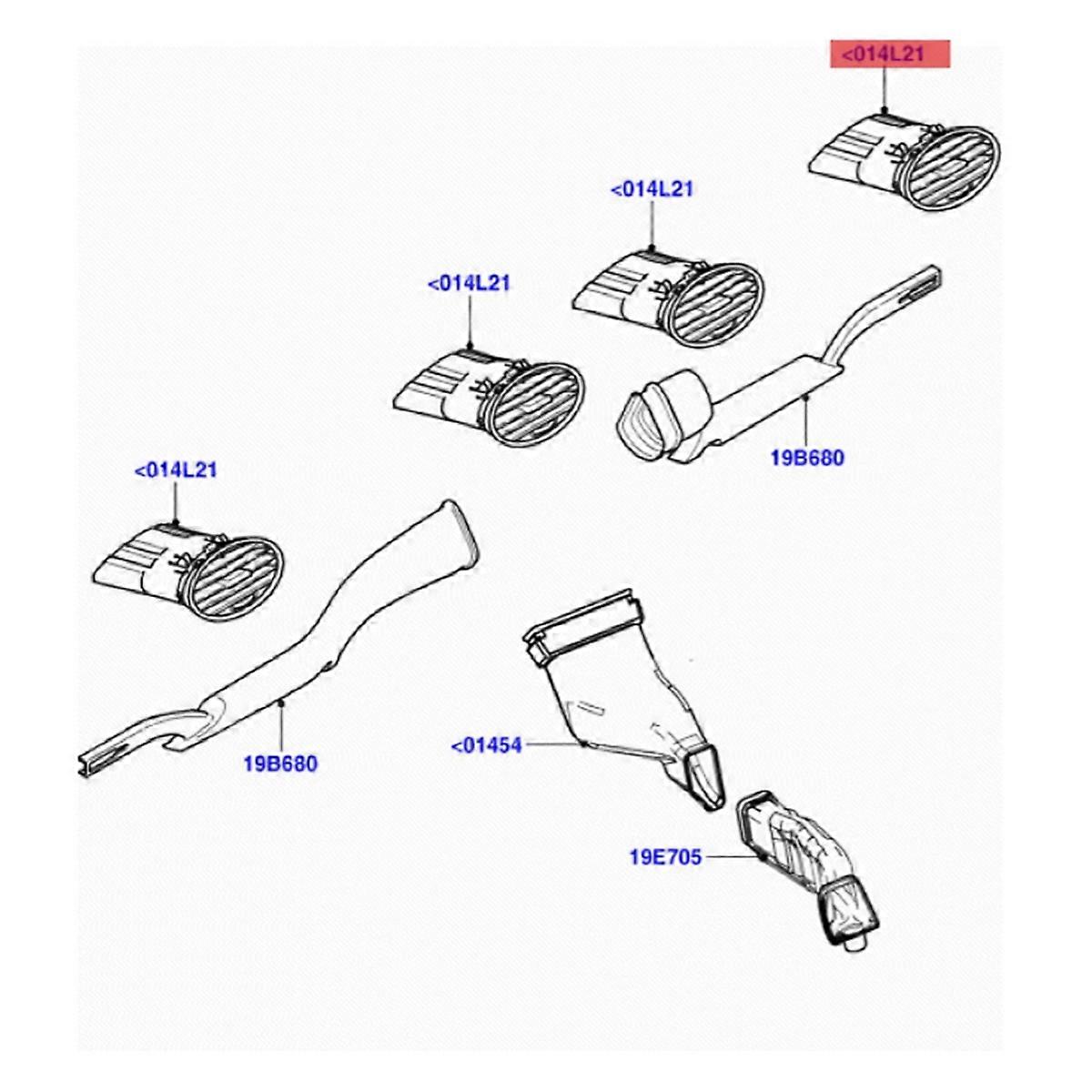 1Set/4Pcs Front Dash Center Air Conditioning Outlet for 