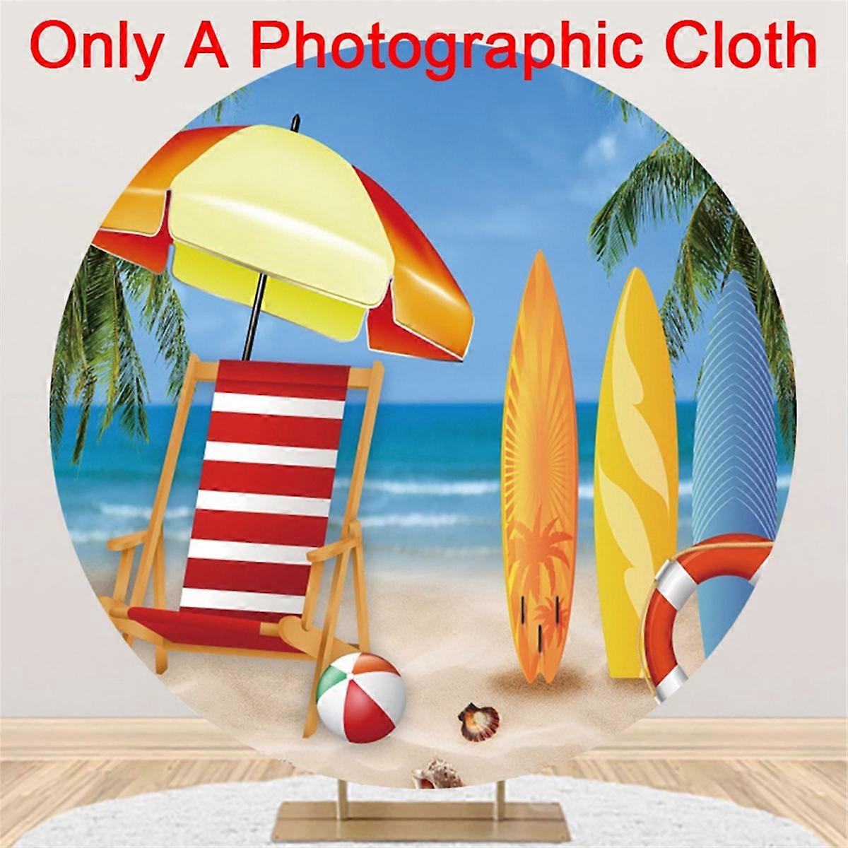 100cm Diameter Hawaiian Skateboarding Beach Party Background Cloth, C