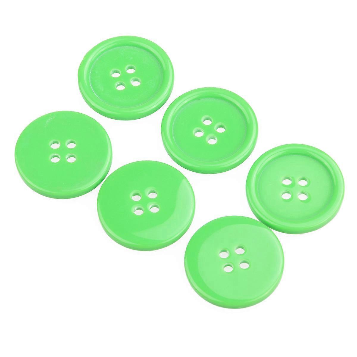 Colored 4 Hole Resin Sewing Buttons for Embellishments 50Pcs Green Set