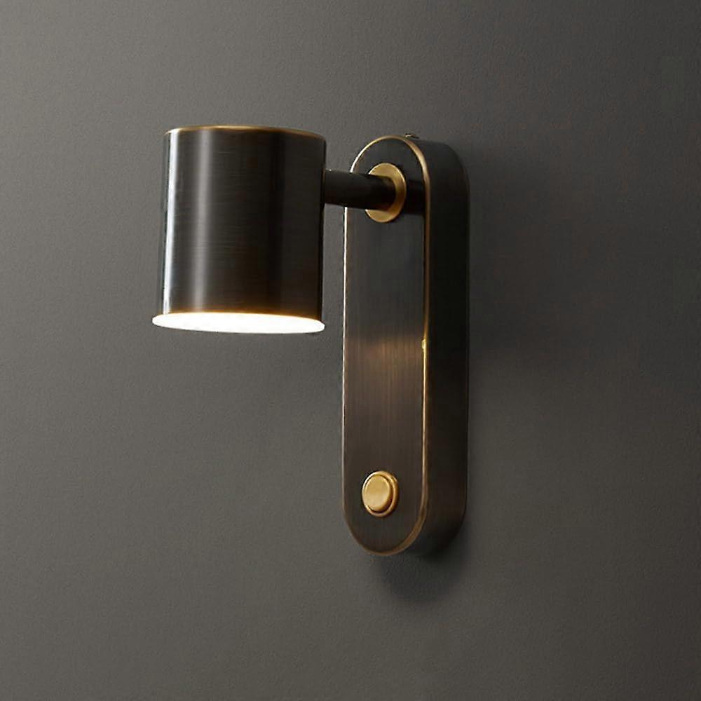 Modern Wall Mounted Reading Light 3 Color Temps Sconce On/Off Switch 360 Degree Adjustable Brass Hardwired Black LED Fixture