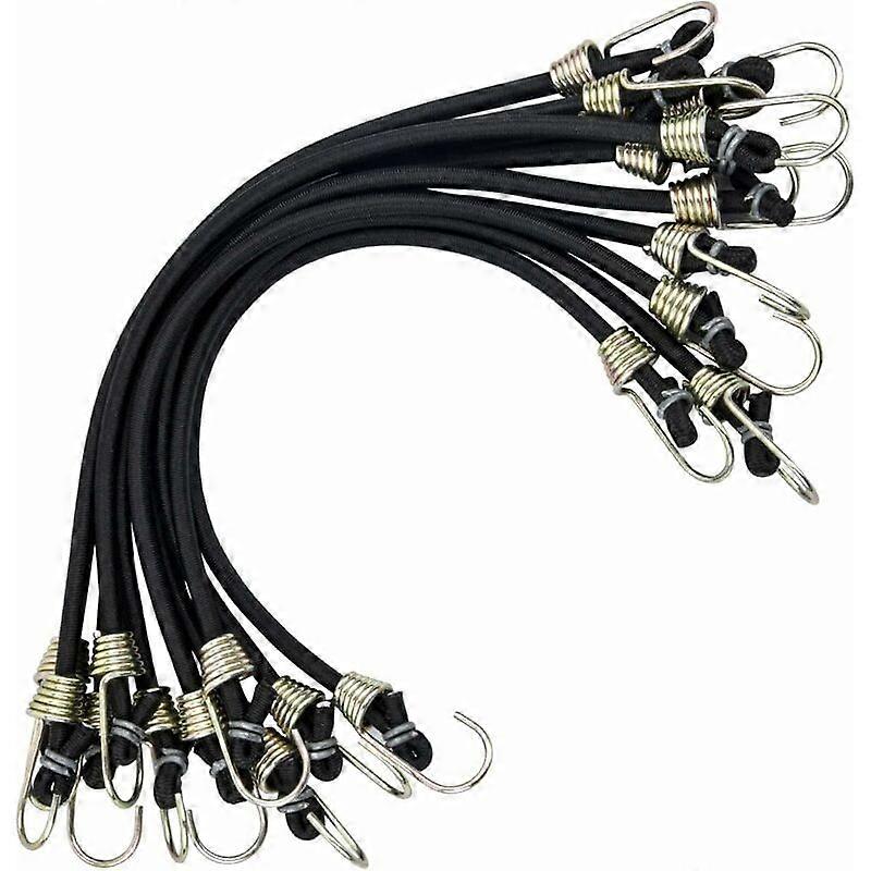MSBD 10 Pieces Tensioners with Hooks Mini Elastic Heavy Duty Universal Tensioners Bungee Tensioners with 2 Heavy Duty Hooks Strap for Tent Camping Mot