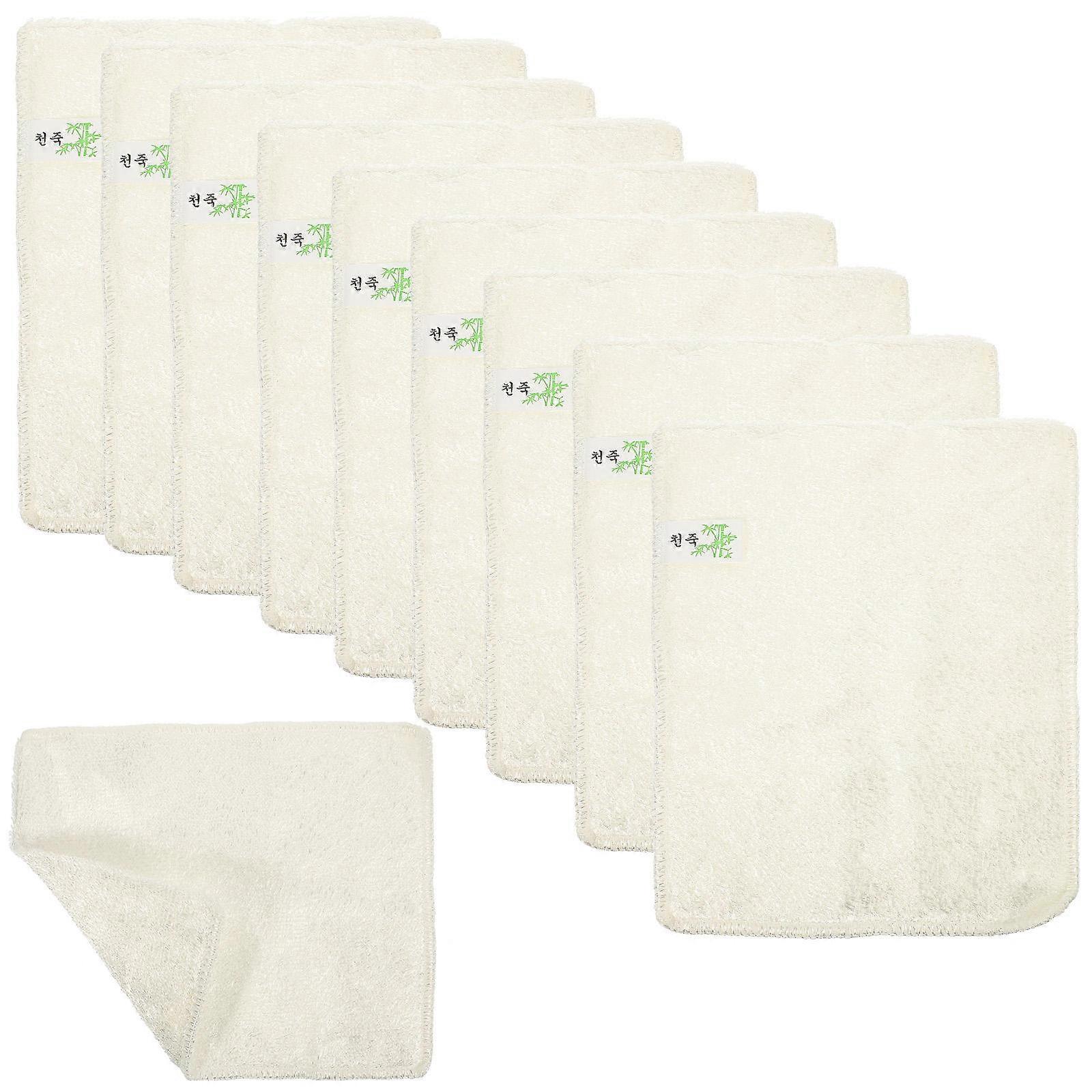 Kitchen Towels 10Pcs Dish Towels Bathroom Towel Kitchen Use White Efficient Cleaning Functionality