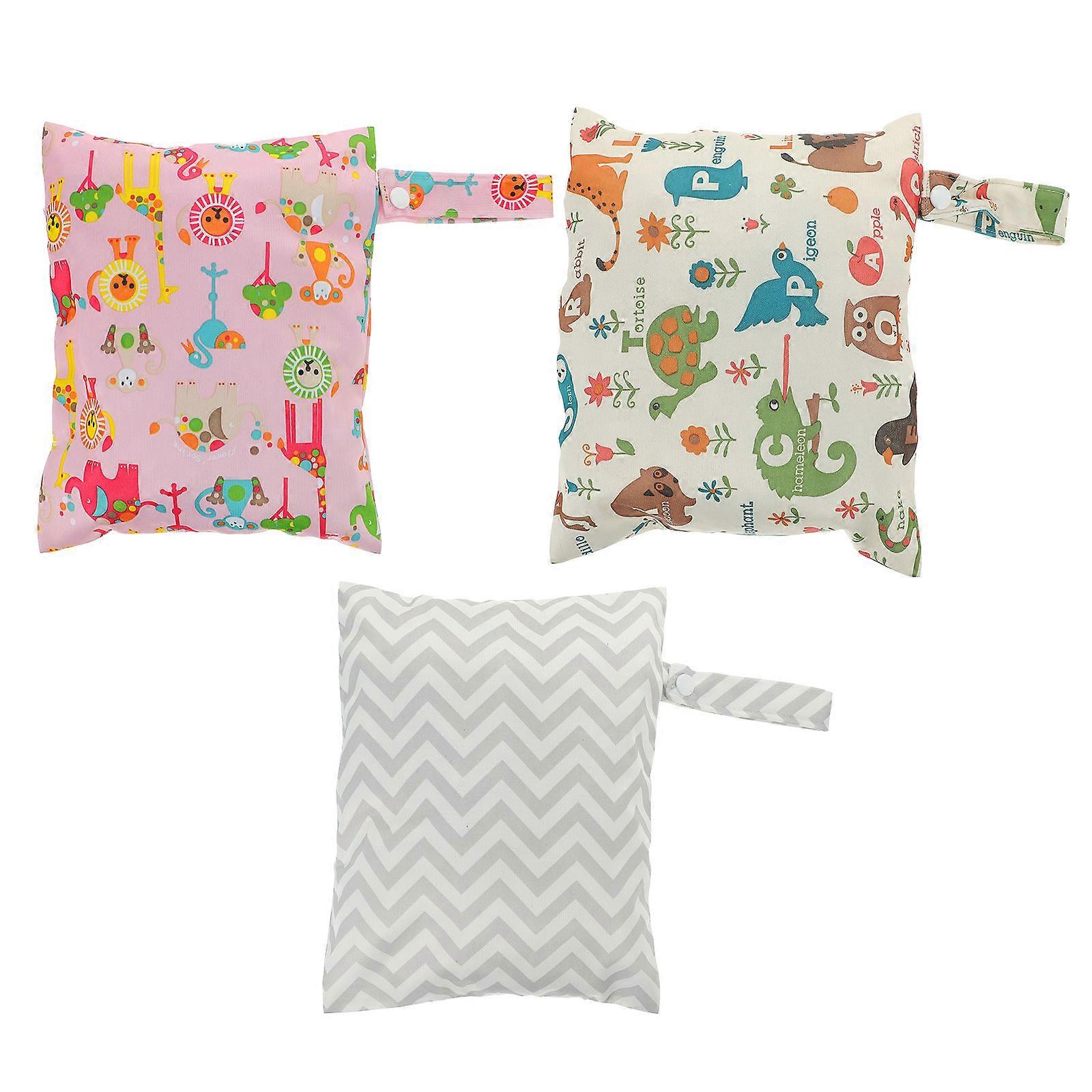 Portable Baby Diapers Bag for Wet Dry Use 15Pcs Waterproof Hanging Pouches