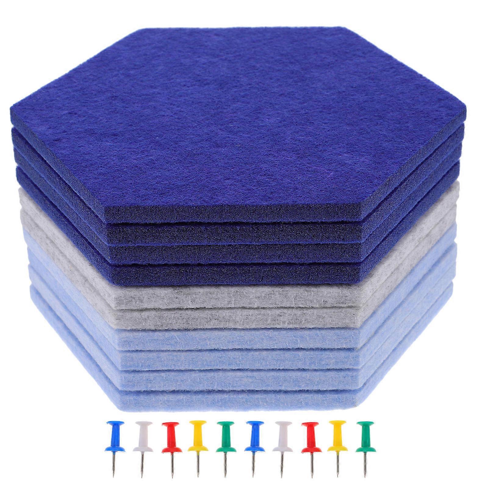 Felt Hexagon Pin Board with Drawing Pin 40Pcs for Home Wall Decoration