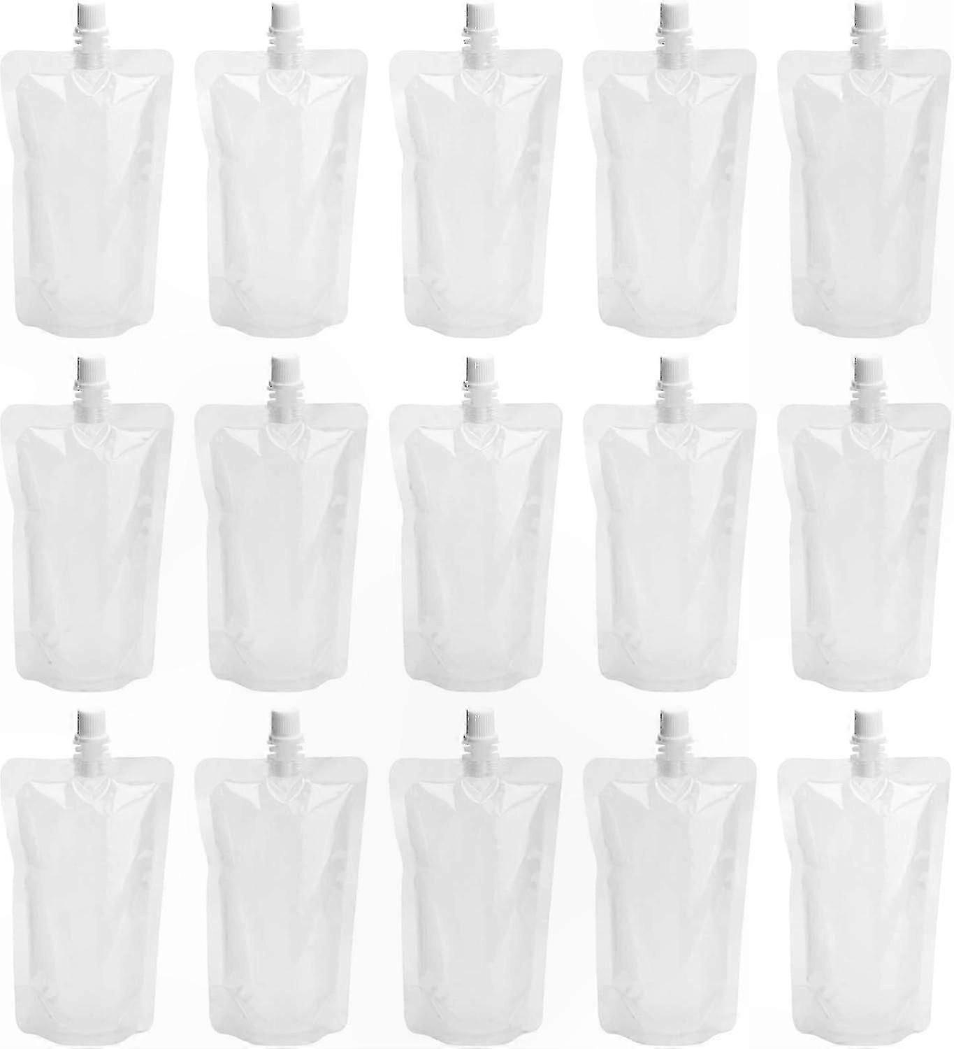 Crystal Liquor Pouches - 50 Pack of 250ml Single-Use Containers for Spirits