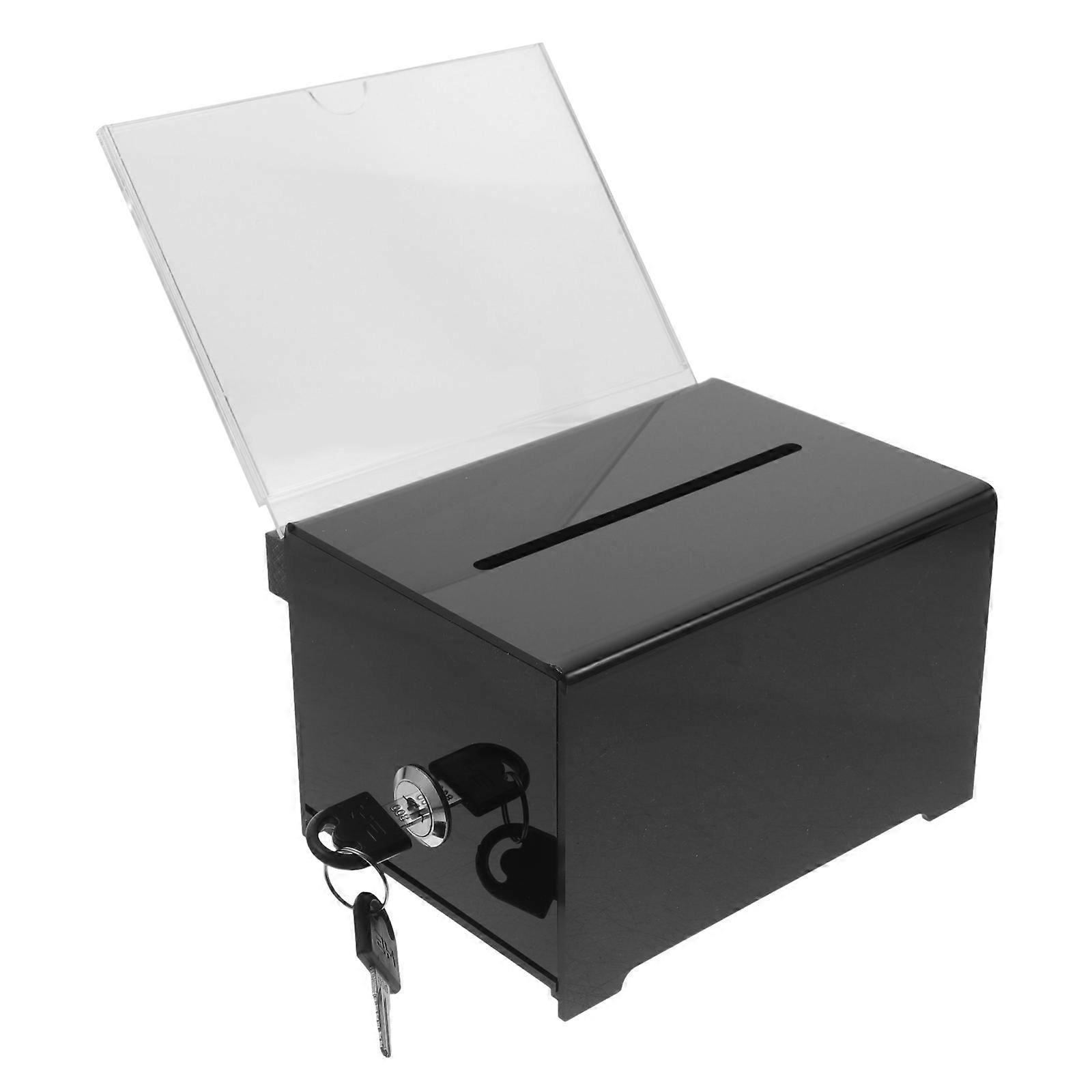 Lockable Donation Box Acrylic Suggestion Box 3Pcs for Fundraising