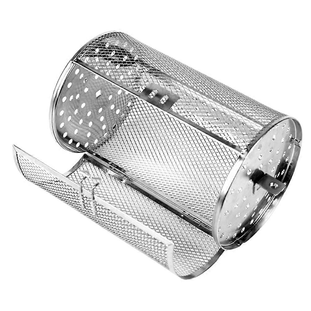 Stainless Steel Rotating Cage for Baking Nuts Rolling Grill Basket Kitchen