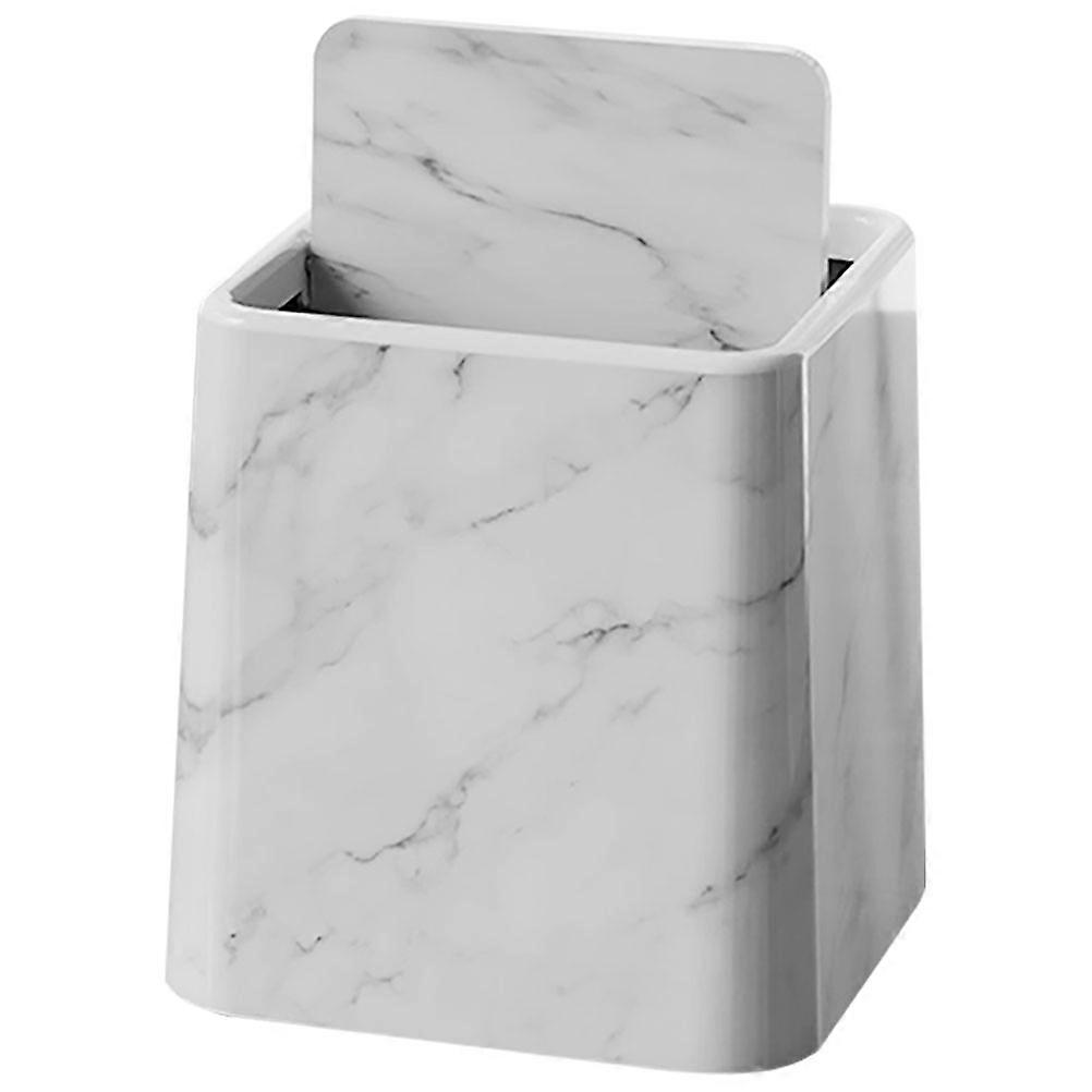 2Pcs Marble Pattern Trash Can for Office with Lid Small Garbage Can