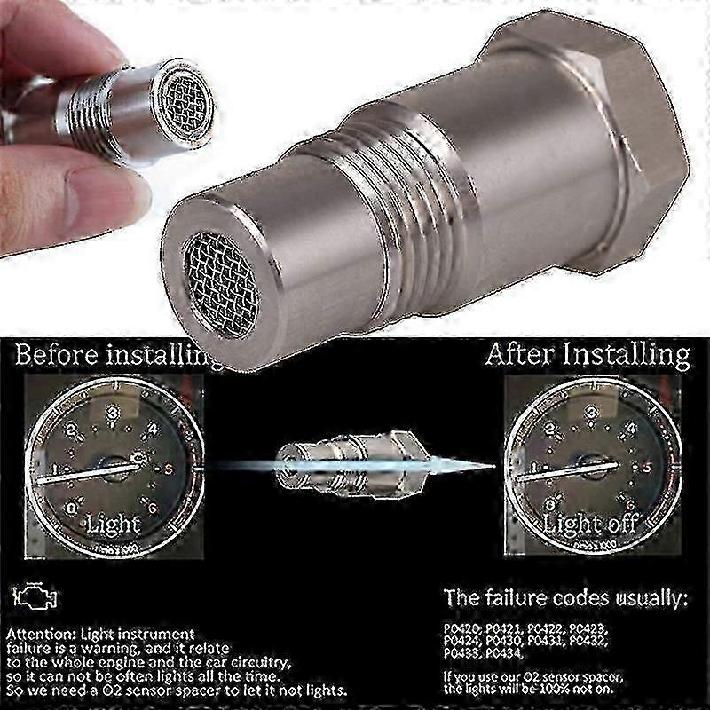 Car CIR Fix Check Engine Light Eliminator Adapter Oxygen O2 Sensor M18x1.5