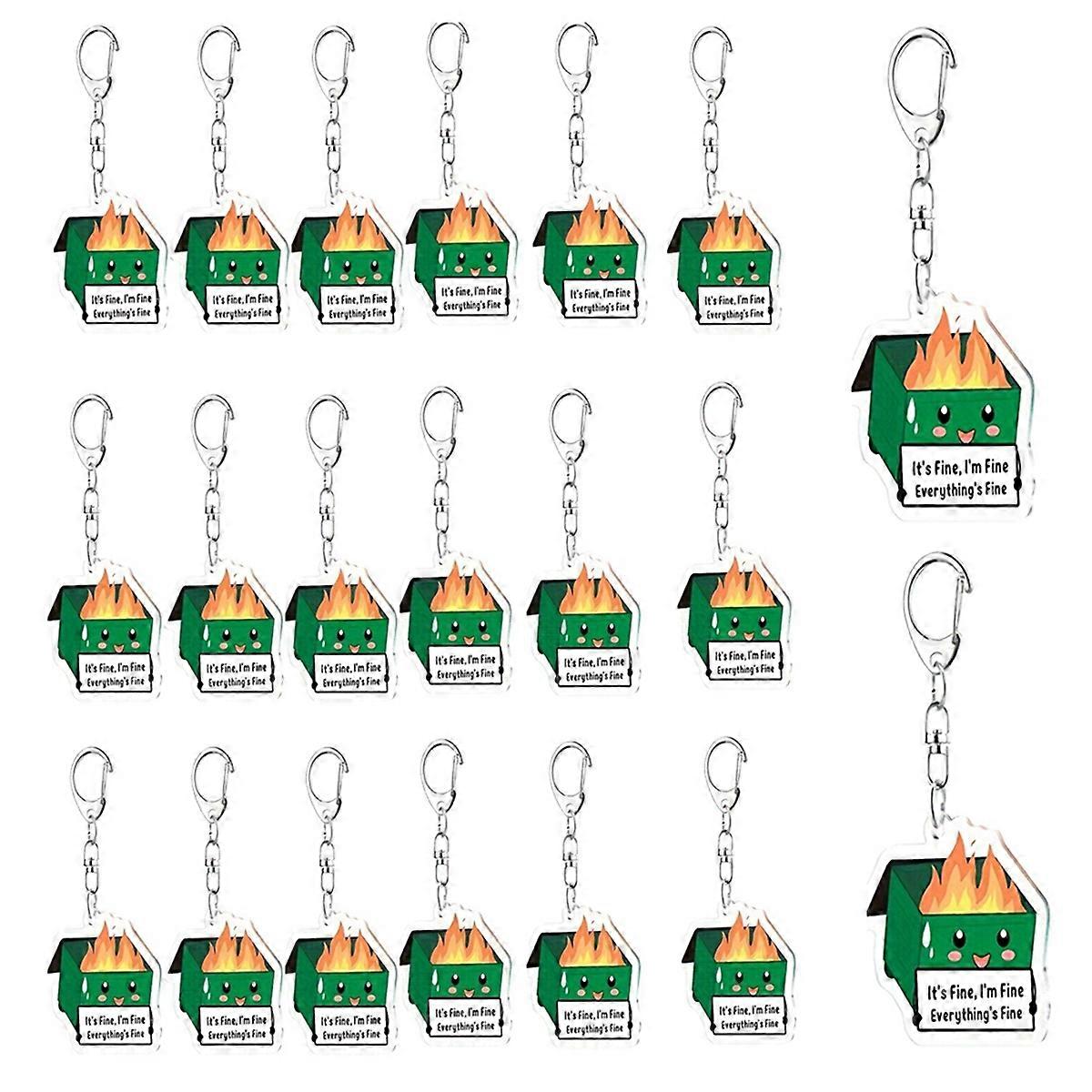 20 Pcs Dumpster Acrylic Keychain Novelty Nurse Teacher Emotional