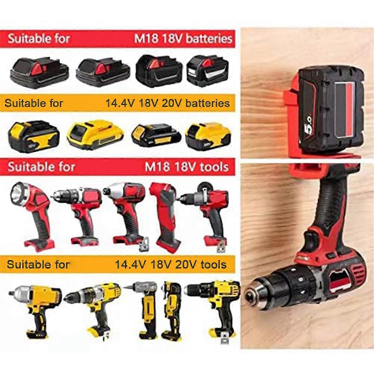 5pcs 2-in-1 Tool Hanger Dock Wall-Mounted Battery Holder for B