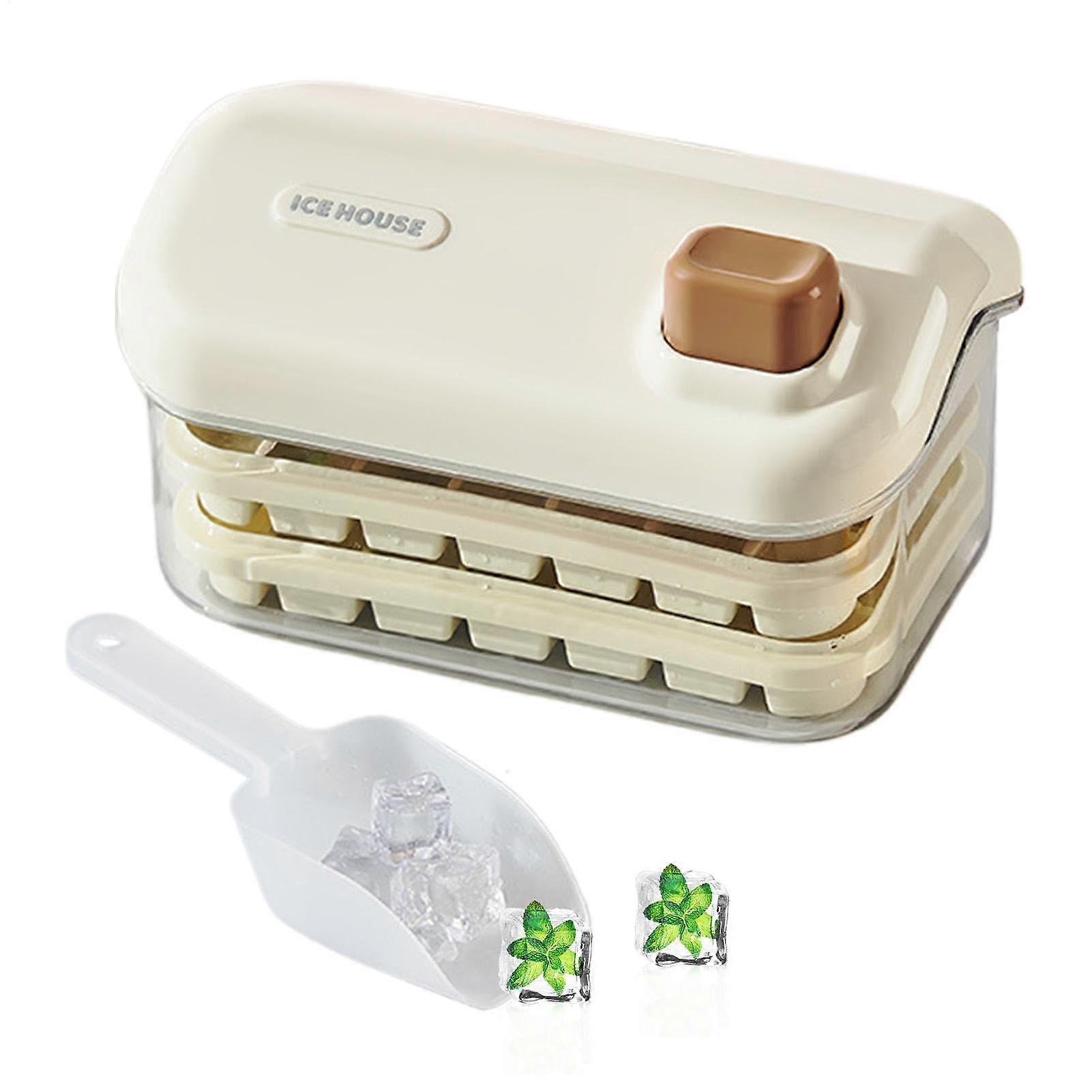 Ice Trays for Freezer with Lid Double Layer Ice Maker Tray With Container And Shovel Easy Release Cocktails Whiskey