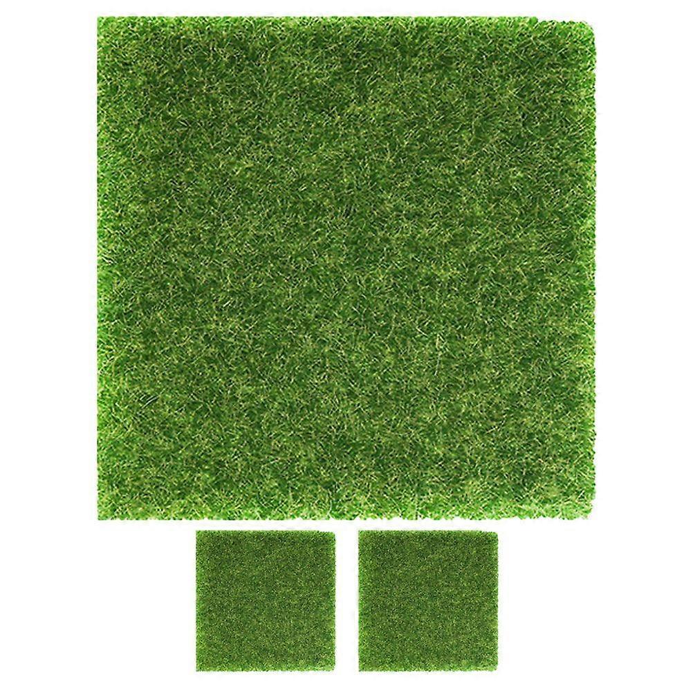 3Pcs  Artificial Turf Sand Table Model Decoration Simulated Turf DIY Decoration