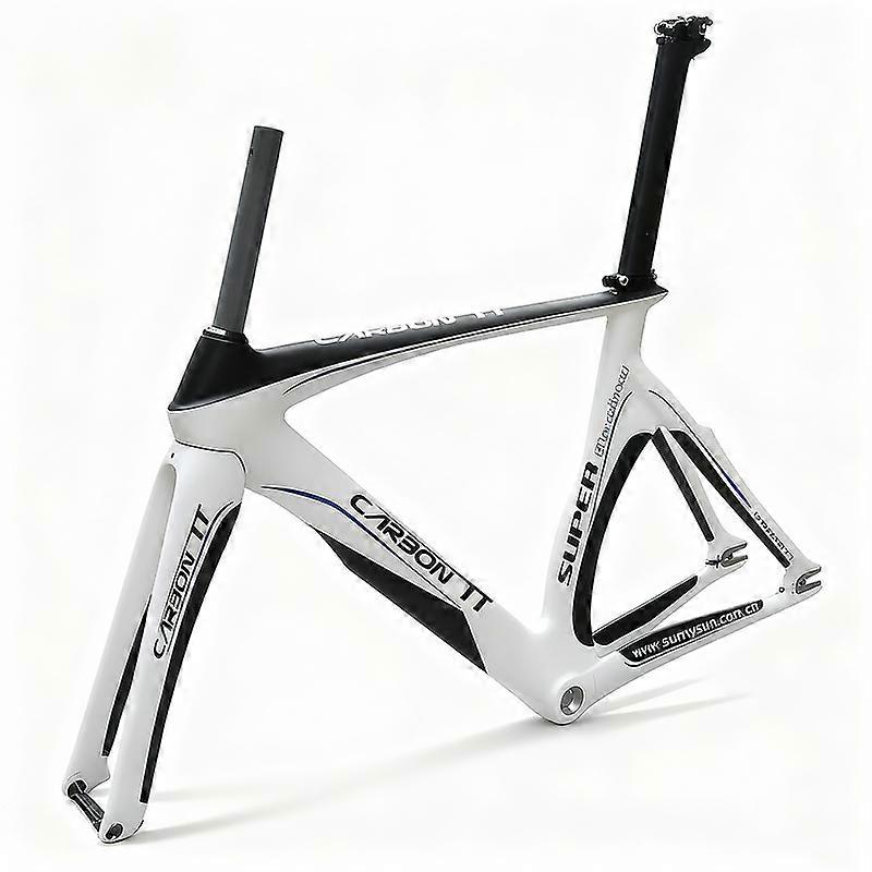 White Black Carbon Track Bike Frame Fixie Bicycle Single Speed Fixed Gear 52cm