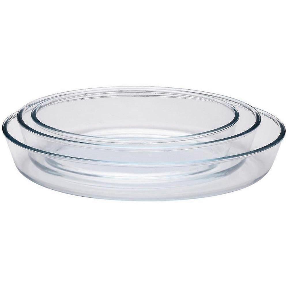 3Piece Clear Glass Oven Dish Set Baking Roasting Microwave Safe Nesting Cookware Bakeware Kitchen