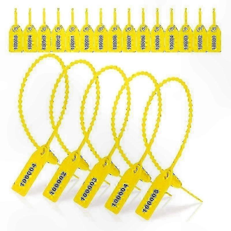 Sequentially Numbered Tamper-Proof Security Seals, 1000-Pack, Yellow Plastic