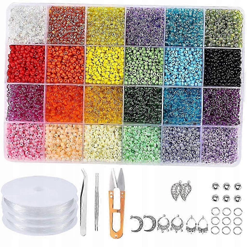 9600 3mm Small Glass Beads, 24 Colors