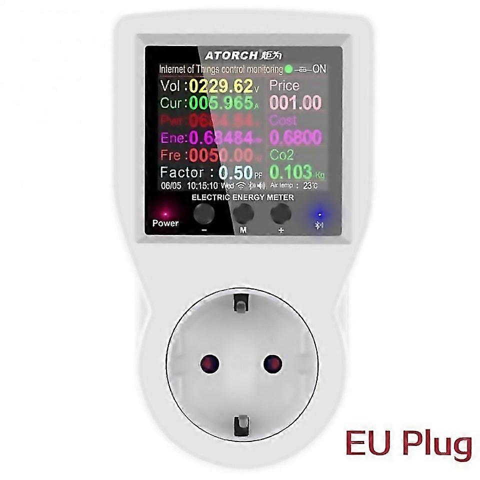 For Tuya Wifi Smart Socket Digital Wattmeter 220v Ac Power Meter Electricity Consumption