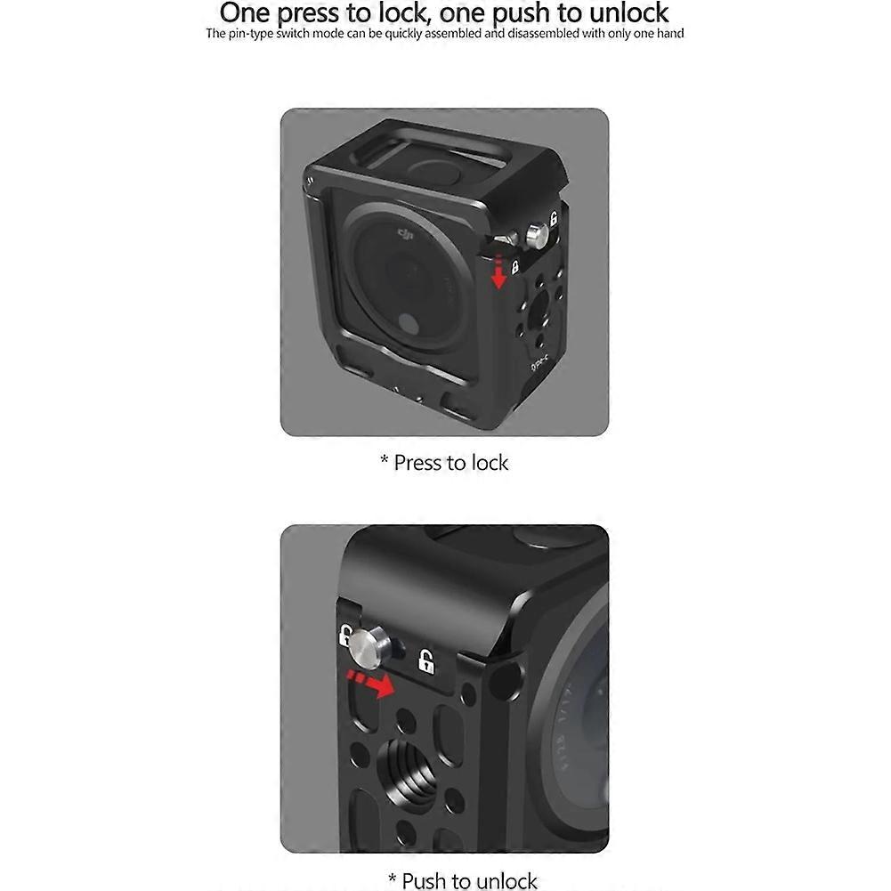 Aluminum Alloy Camera Protective Cage Rig Frame Housing Compatible with for DJI Osmo Action 2 Sport Camera