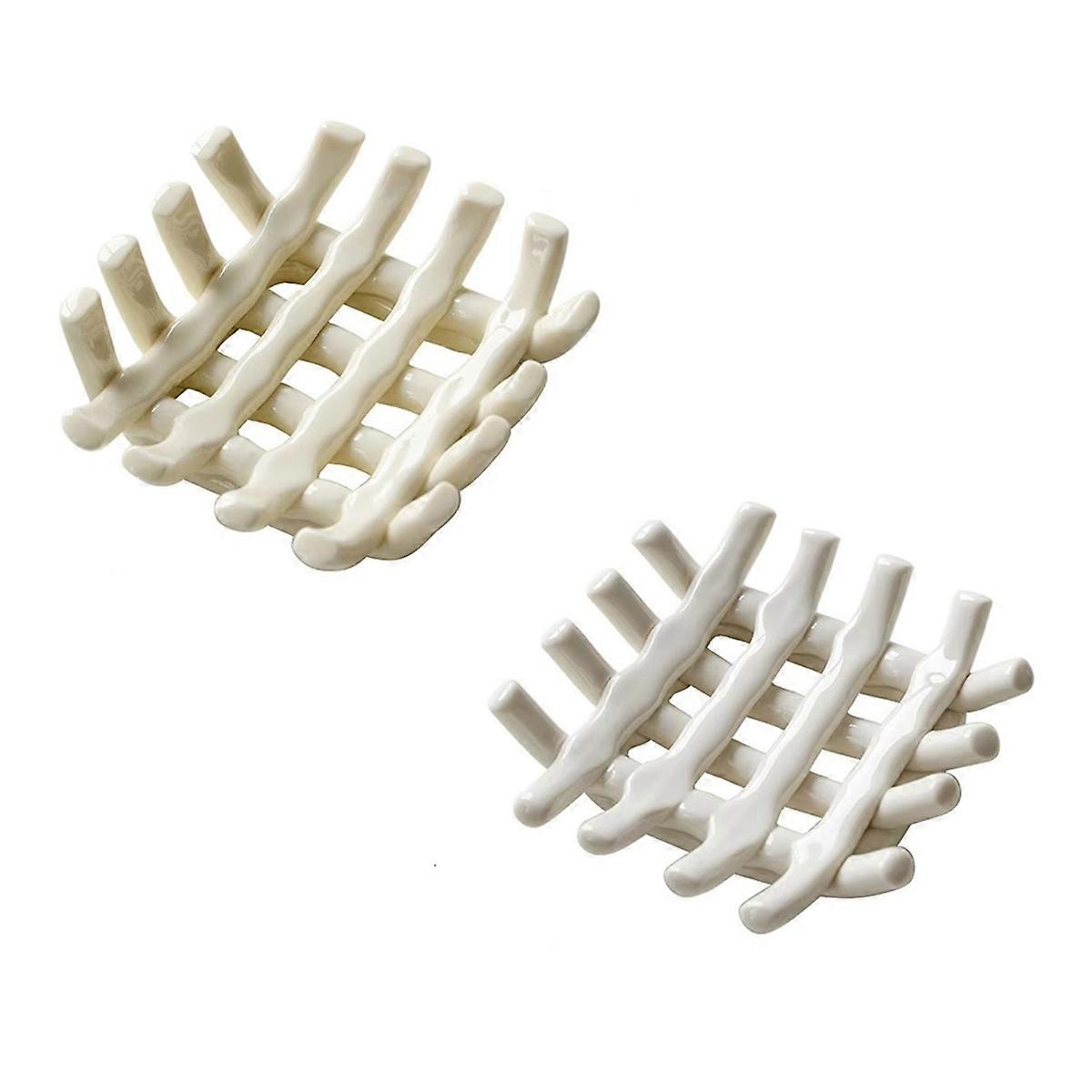 Handwoven Ceramic Soap Dish Ceramic Bathroom Soap Dish Organizer