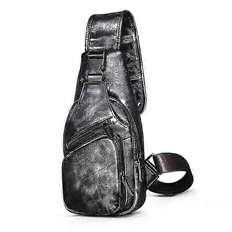 תיק כתף משולש אופנתי מעור עבה לגברים בסגנון קרייזי הורס 8