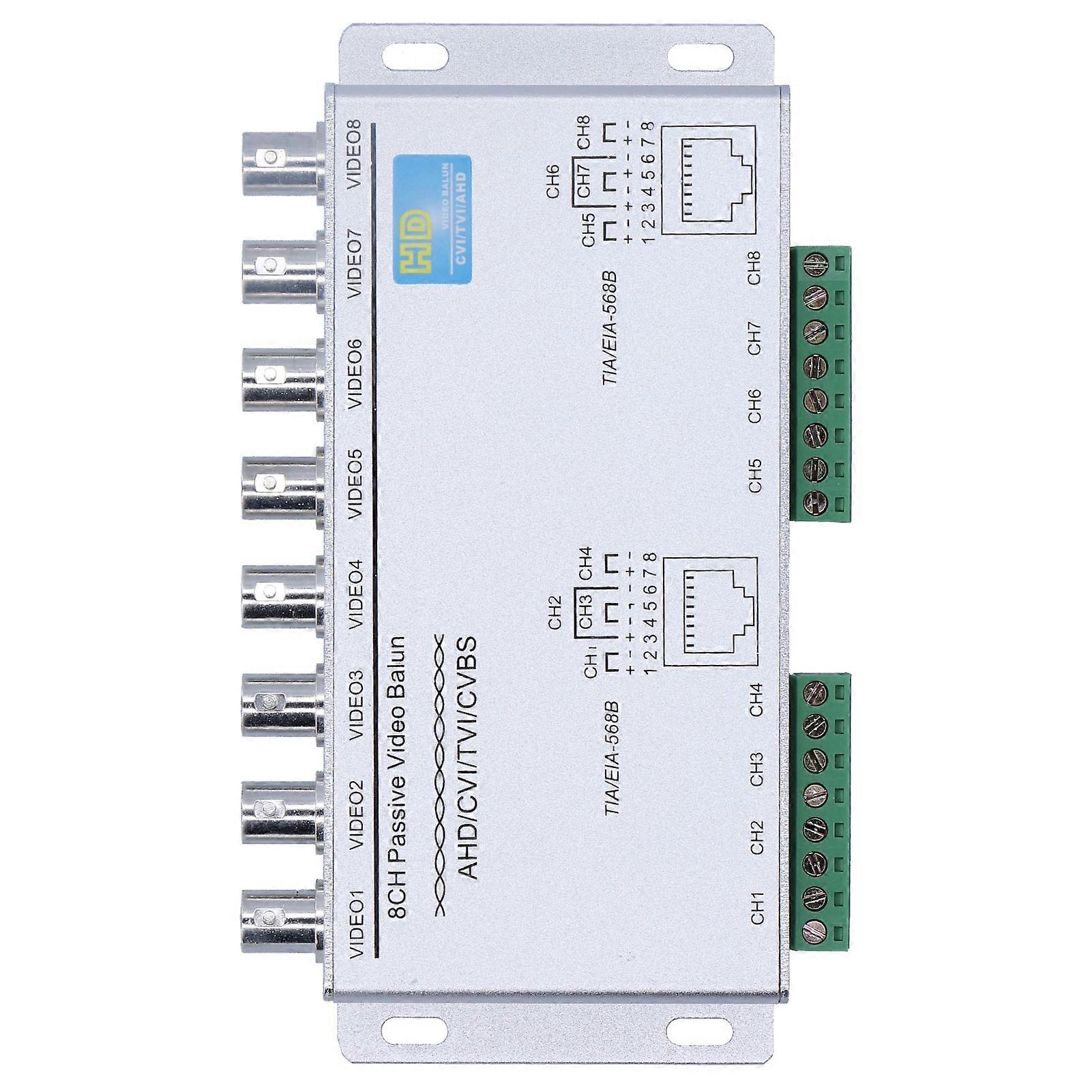 8 Channel Passive Video Balun Twisted Pair Transmitter 720P 1080P High Definition AHD/CVI/TVI/CVBS