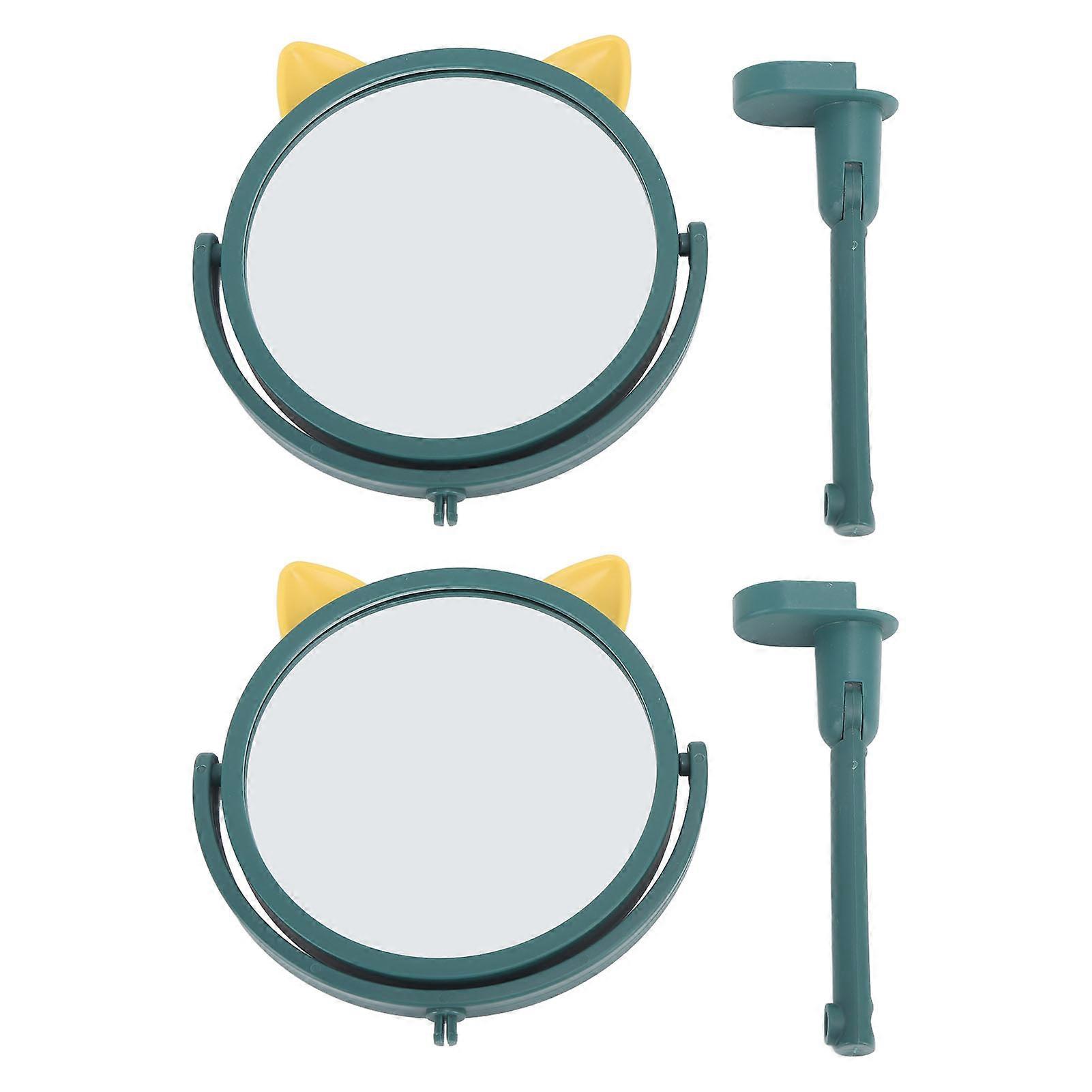 Makeup mirror with extension arm and wall suction cups