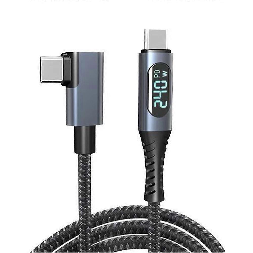 jixopn USB4.0 Data Cable 40Gbps PD240W Fast Charging Elbow Cable with Power Display