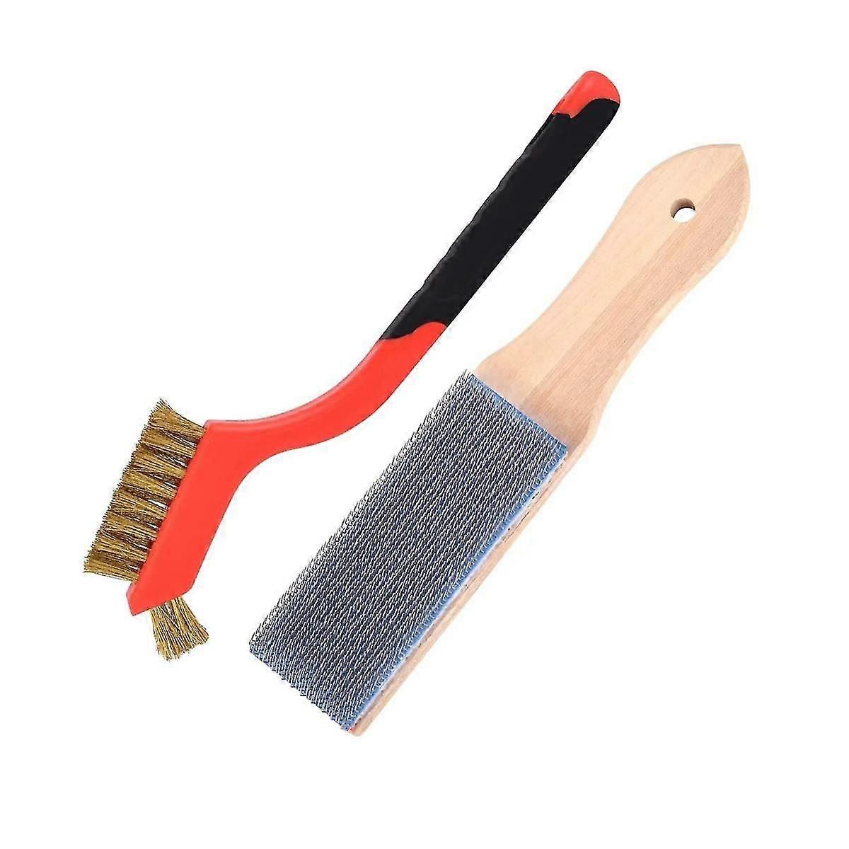 2piece Hook And Loop Wire Cleaning Brush Include Copper Wire File Cleaning Brush,for Cleaning Hook