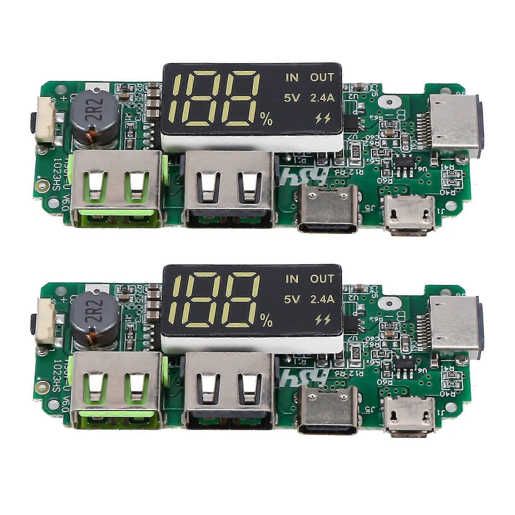 Led Dual Usb 5v 2.4a /type-c Usb Mobile Power Bank 18650 Charging Module Lithium Battery Charger Bo