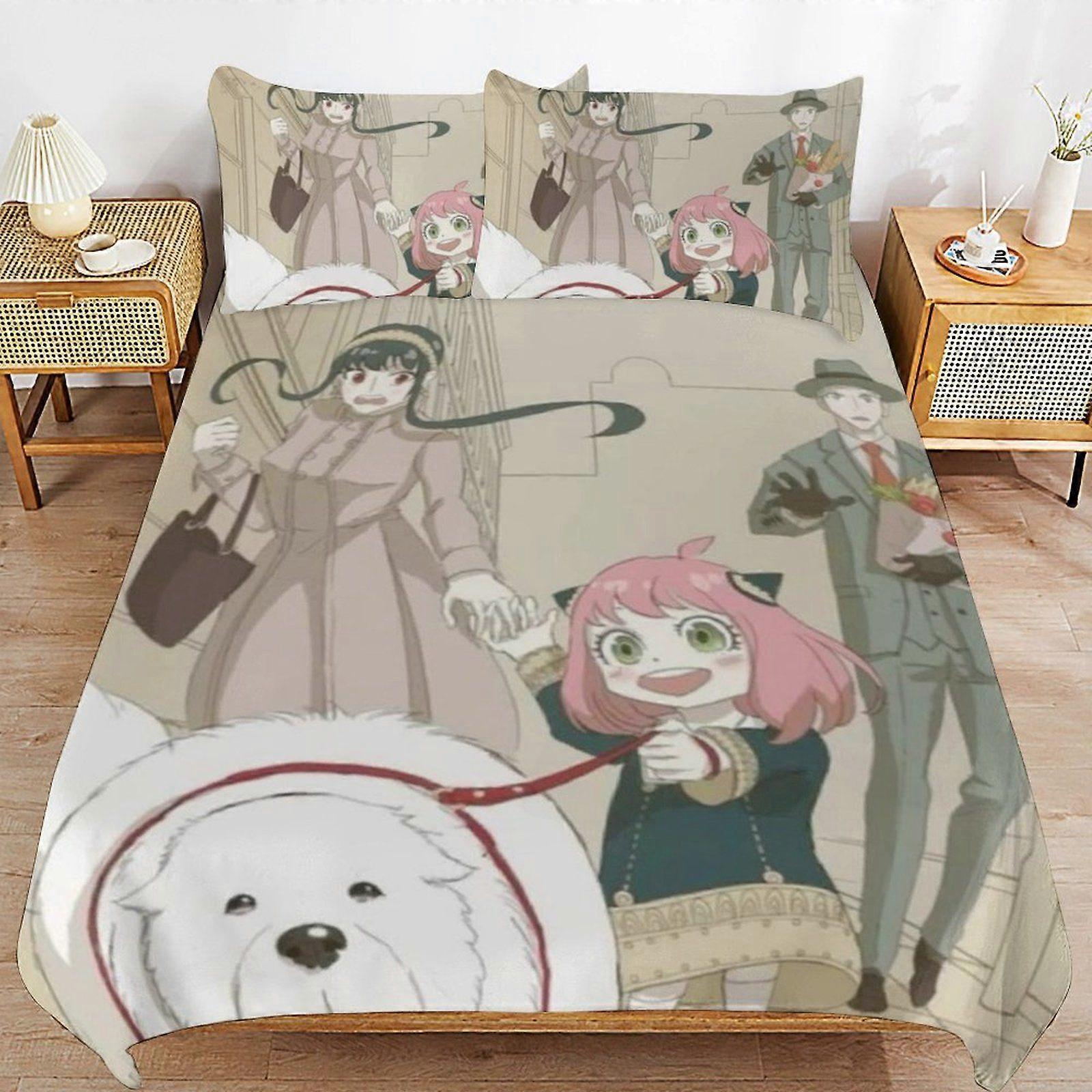 u528 SPYFAMILY Home Friendly Soft Touch Long Lasting Thread Design Zipper Duvet Cover Sets Use Pattern n528