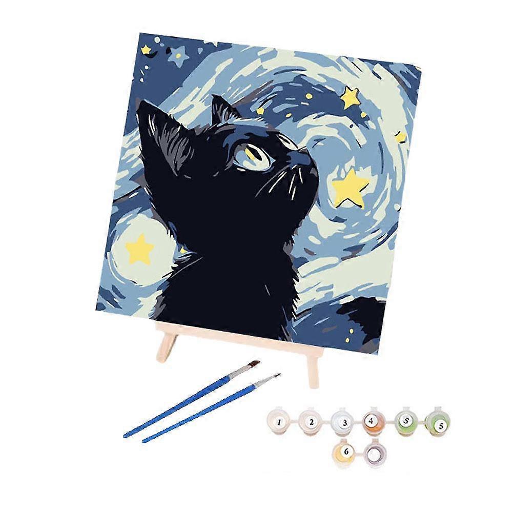 For Beginners Digital Oil Painting Kit 20x20cm Complete DIY Art Set With Pre Printed Canvas