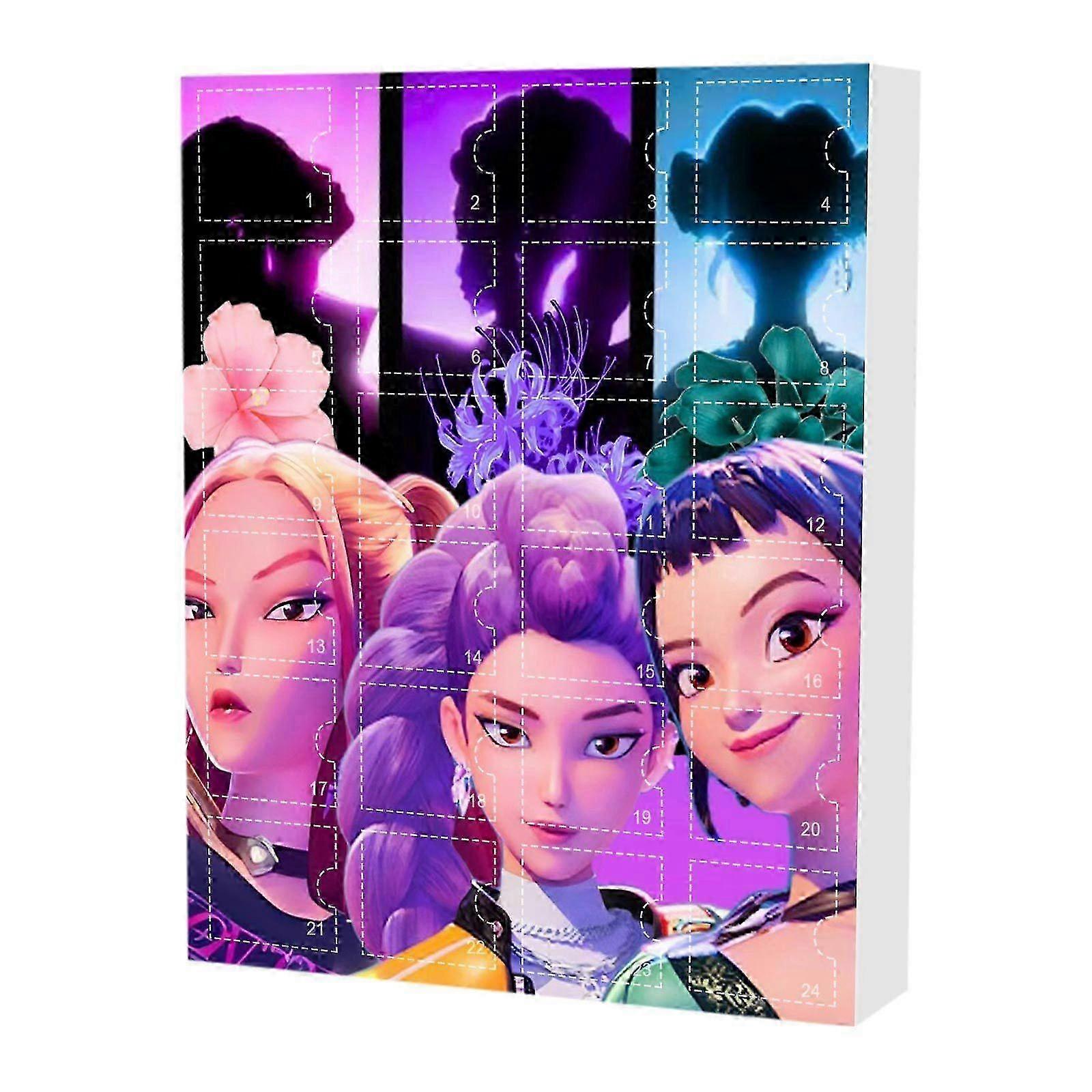 KPOP Demon Hunter Girl Group Χριστουγεννιάτικο Ημερολόγιο Advent Blind Box Σακίδιο Πλάτης με Ακρυλικό Γούρι Μπρελόκzz44