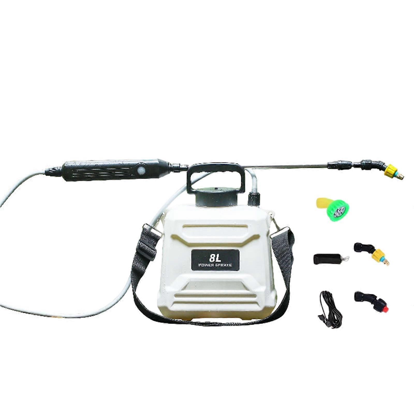 قابلة لإعادة الشحن 8 لتر حديقة بخاخ قابل للتوسيع قضيب بخاخ 4 بخاخ نمط دعم الكتف المريح للحديقة الخارجية لنا أبيض